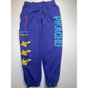 Pokemon Pikachu Jogger Sweatpants Unisex Large Purple Graphic Anime 2021